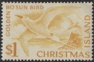 Christmas Island 20 (mnh) $1 yellow-billed tropic bird (1963)