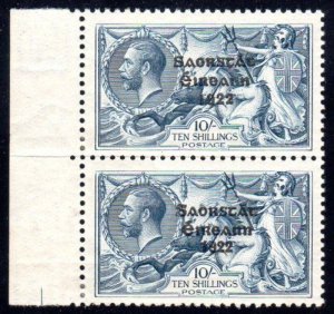 1927 Composite 10/- wide & narrow overprint on the broken S plate,