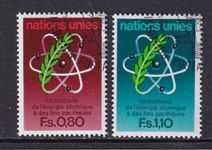 United Nations Geneva  #71-72  cancelled  1977   atomic energy