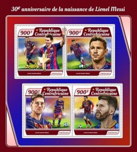 2017 CENTRAL AFRICAN REP. LIONEL MESSI. Michel Code: 7195-7198