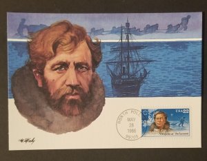 Vilhjalmur Stefansson 1986 Stamp Scott 2222 Polar Exp FDC Maxi Card Maximum M133