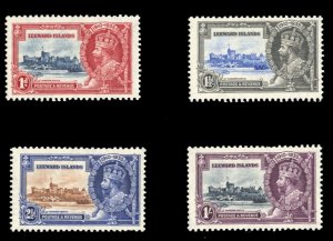 Leeward Islands #96-99 Cat$35.75, 1935 Silver Jubilee, complete set, lightly ...