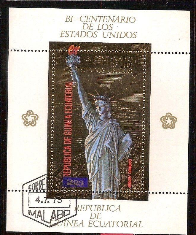 Republic of Equatorial Guinea sc # 7596 American Bicentennial Souvenir Sheet