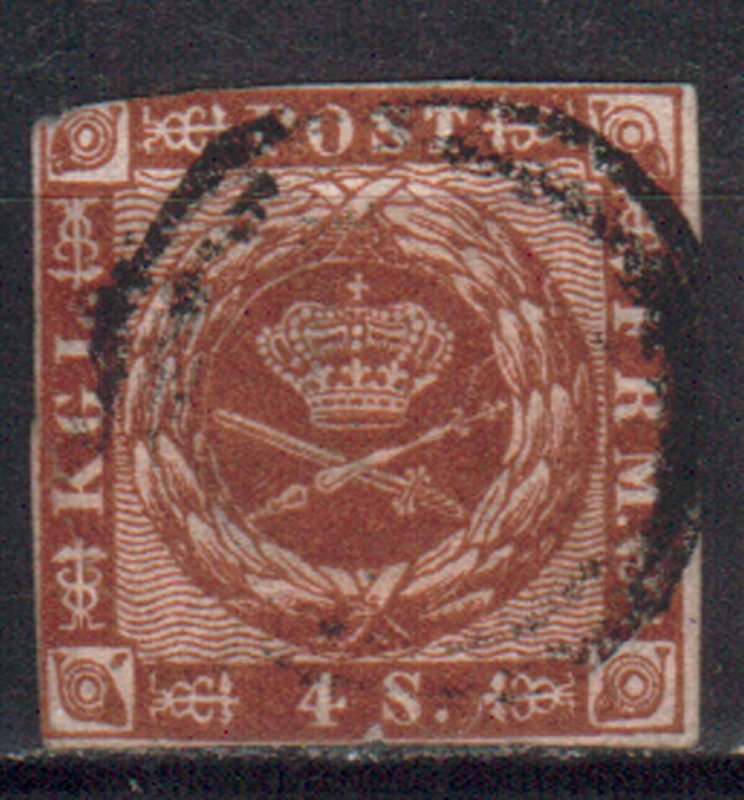 DENMARK STAMPS, 1854. Sc.#7, USED