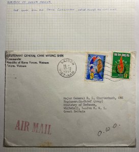 1968 Republic Of Korea Forces In Saigon VietNam Cover To London England