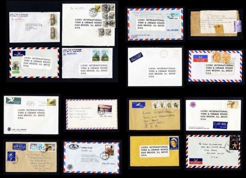 240 Lions Club of the World Covers to Lions International - Shipping Included