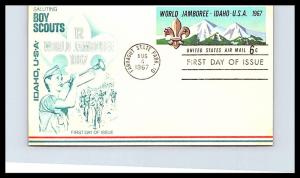#UXC7 - World Boy Scout Jamboree Air Mail Post Card - Fleetwood Cachet 18EV