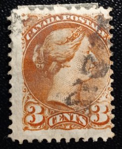 Canada 37e Used Red perf 11.5 × 12 1873 F-VF