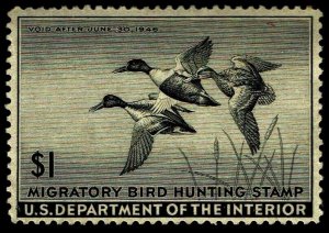 US.# RW12 Mint Federal Duck Stamp of 1945 - OGLH - VF - CV$45.00 (ESP#0988)