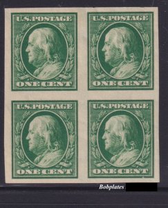 BOBPLATES #343 Franklin Block of 4 XF H/NH SCV=$18+