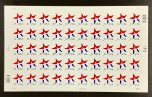 3613  3 Cent Star, date in lower Left.   MNH 3 Cent sheet of 50.   2002