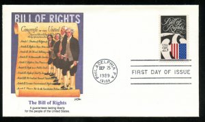 US 2421 Constitution Bicentennial - Bill of Rights UA Fleetwood cachet FDC