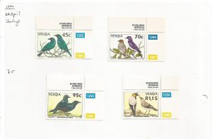 VENDA - 1994 - Starlings - Perf 4v Set - Mint Light Hinged