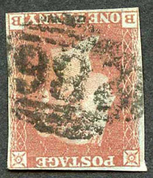 1841 Penny Red (BB) Watermark INVERTED 4 Margins Cat from 400 pounds