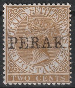 Malaya Perak 1881 opt Straits Settlements QV 2c MH SG#5 M1960