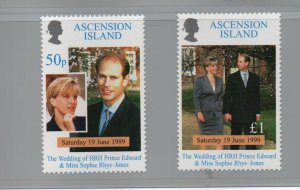 Ascension Islands 1999 Edward Sophie Royal Wedding mint set of 2