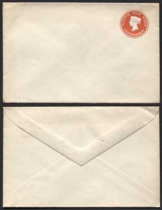 ES23 QV 4d Vermilion Stamped to Order Envelope 9 dot Florets Mint