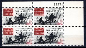 United States Scott # 1181, mint nh, plate block # 27771, top right