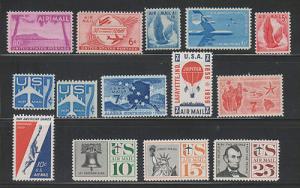 US,C46-C59,1950'S COMPLETE DECADE,AIRMAIL,MINT NH,VF