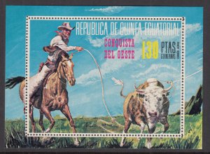 Equatorial Guinea 7497 Cowboy Souvenir Sheet MNH VF