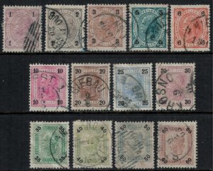 Austria #70a-82a  CV $20.75