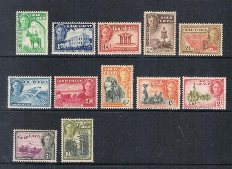 Gold Coast 1948 KGV Sc 130-141 set MNH