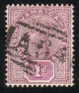 JAMAICA QV 1d wmk CA - A64 cancel of Port Antonio / Lacovia................10162