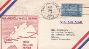 Cover: 1st Flight, San Fran, CA-Singapore, F14-91, May 22, 1953 (21239)