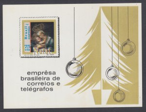 Brazil Sc 1147 MNH. 1969 75c Christmas S/S, red color shift, fresh, bright, VF