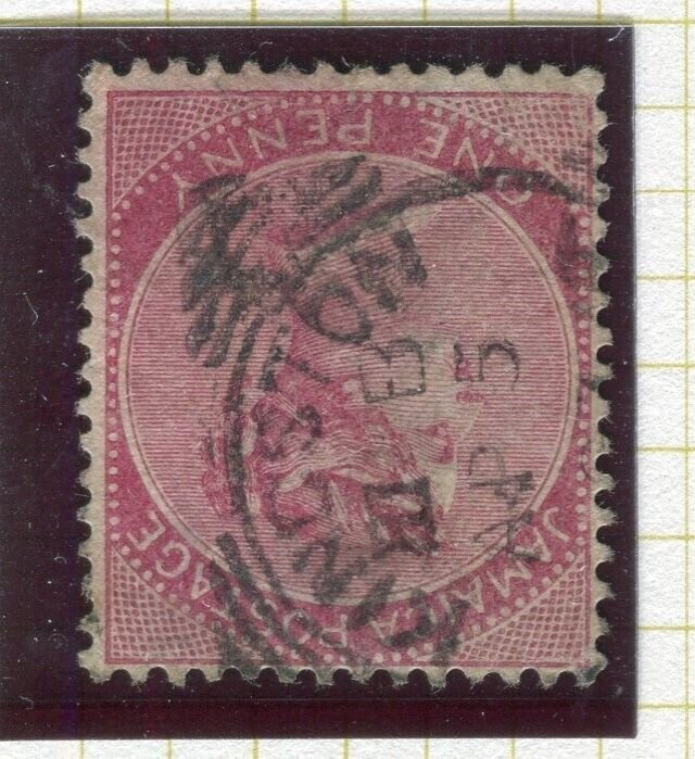 JAMAICA; 1880s early classic QV issue fine used 1d. value