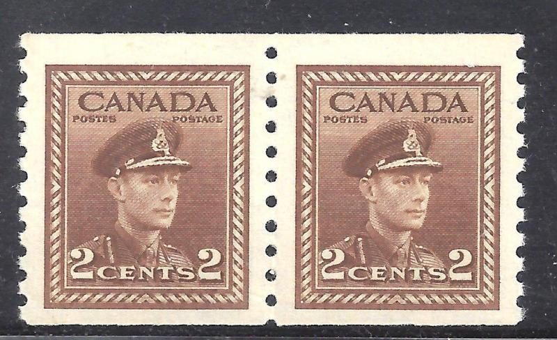 Canada KGVI WAR ISSUE 2 CENT BROWN PERF 9 1/2 SCOTT 279 MINT NH (BS10249)