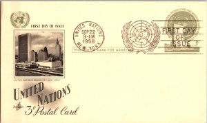 United Nations, New York, Worldwide Government Postal Card, Worldwide First D...