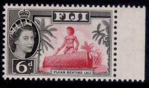 FIJI QEII SG314, 6d carmine & black, NH MINT.