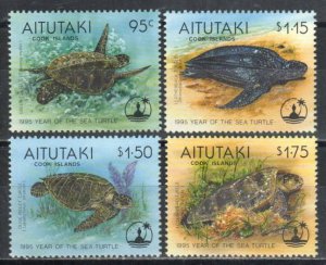 Aitutaki Stamp 513-516  - Year of the sea turtle