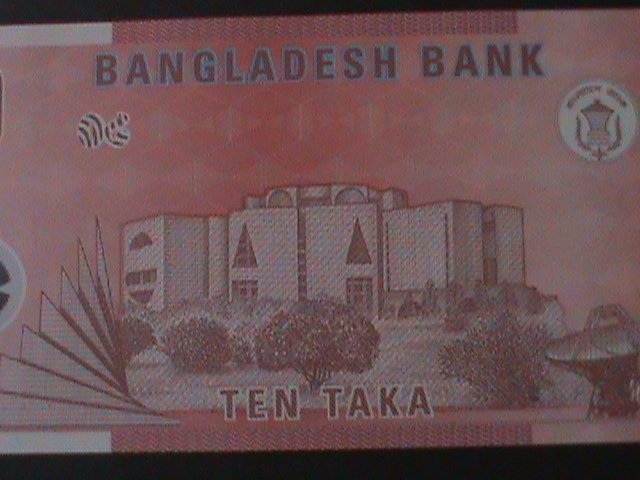 ​BANGLADESH-BANGLADESH BANK-10-TAKA-UNCIRULATED P0LIMAR NOTE-VERY FINE