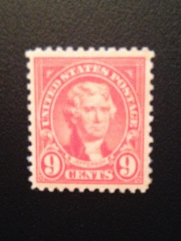 Scott #561 Thomas Jefferson, 1923 Flat Press Perf 11, MINT, XF, HR, OG