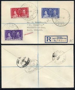 British Solomon Is 1937 Coronation on a Cover