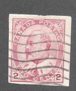 Canada # 90a VF USED 2c KEVII IMPERFORATE BS27743