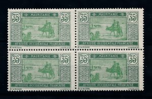 [HIP4739] Mauritania 1926-38 good stamps very fine MNH in block 4