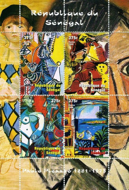 SENEGAL 1999 Pablo Picasso Paintings Sheet Perforated mnh.vf