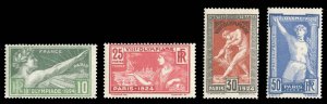 France, 1900-1950 #198-201 Cat$125, 1924 Olympic Games, set of four, never hi...