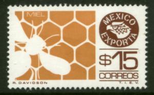 MEXICO Exporta 1126, $15P Honey Fluorescent Paper 7. MINT, NH. VF.