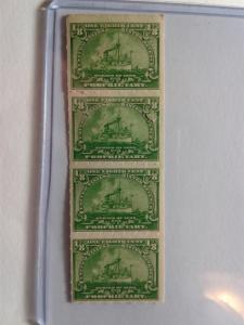 SCOTT # RB 20 MINT NEVER HINGED REVENUE STAMP VERTICAL STRIP OF 4 PRINTED 1898 !