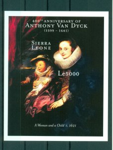 Art Anthony van Dyck Paintings Sierra Leone imperforated MNH stamps set 9 sheets