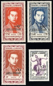 Cambodia Stamps # B1-4 MLH VF Scott Value $25.00