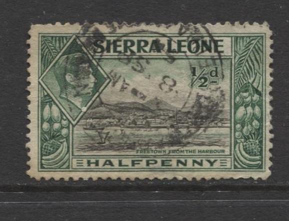 Sierra Leone - Scott 173 - KGVI - Definitive -1938 - FU - Single 1/2d Stamp