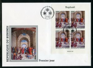 BURUNDI 2022  RAPHAEL ATHENS SCHOOL SHEET FIRST DAY COVER