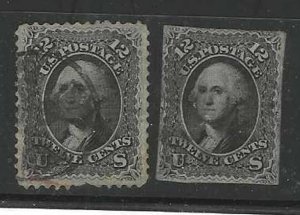 2 NATL BANK NOTE 12c WASH (95) ONE MD AND ONE CUT TO SHAPE $190