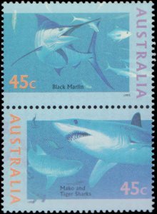 Australia #1462-1464, Complete Set(3), Pairs, 1995, Marine Life, Never Hinged