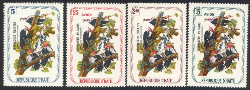 Haiti - Pileated Woodpecker - Set of 4, MNH